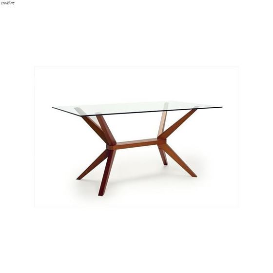 Greenwich 59" Glass Top Table With Walnut Base by Aeon Furniture
