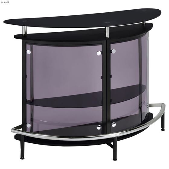 Amarillo Black Glass Top Bar Wine Cabinet 101065