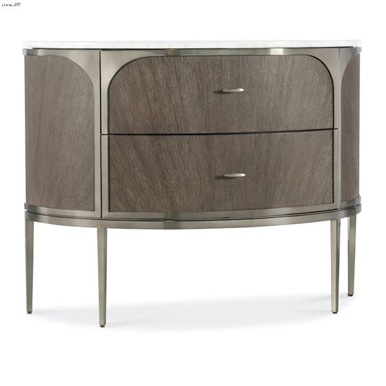Modern Mood Mink Demilune Two Drawer Nightstand 6850-90215 By Hooker Furniture