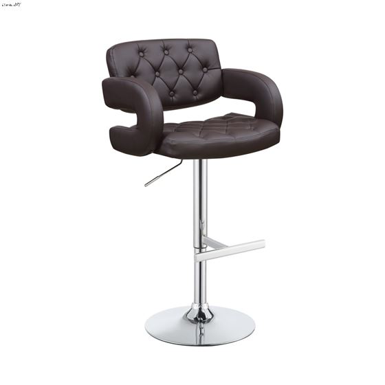 Modern Tufted Brown Bar Stool 102556 by Coaster