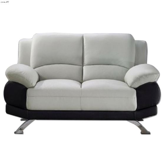 Modern 117 Two Tone Grey and Black Leather Loveseat By BH D