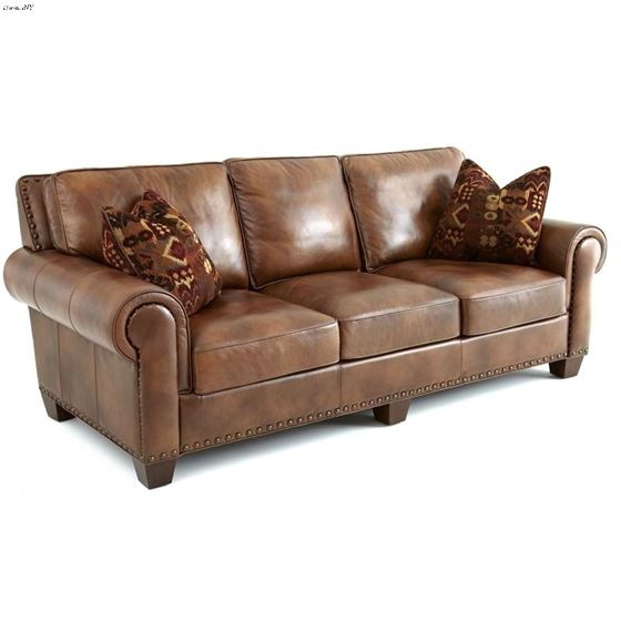Silverado Caramel Brown Leather Sofa SR910S By Steve Silver