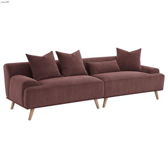 Elizabeth Wine Red Corduroy Extra Long Sofa 503957 By Coaster