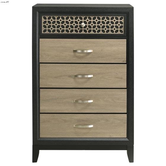 Valencia Black and Light Brown 5 Drawer Chest 2-3