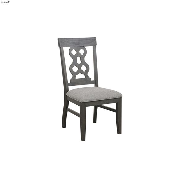 Arasina Distressed Grey Carved Back Dining Side Chair 5559NS