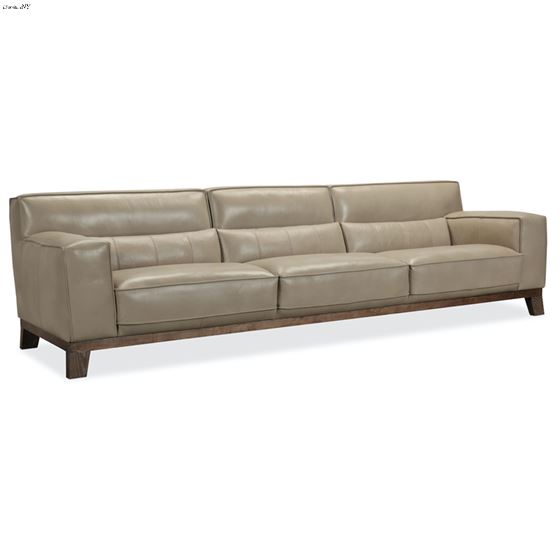 Prosper Grand Taupe Leather 120 inch Sofa SS556-3.5-082 By Hooker Furniture