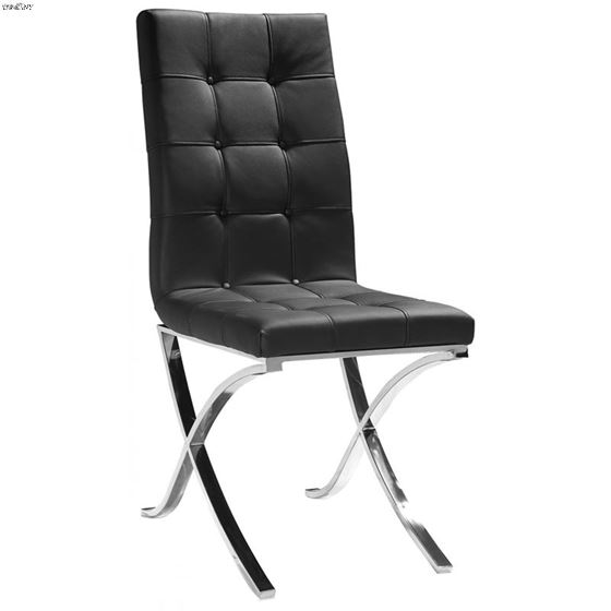 Modern Black Leatherette Dining Chair