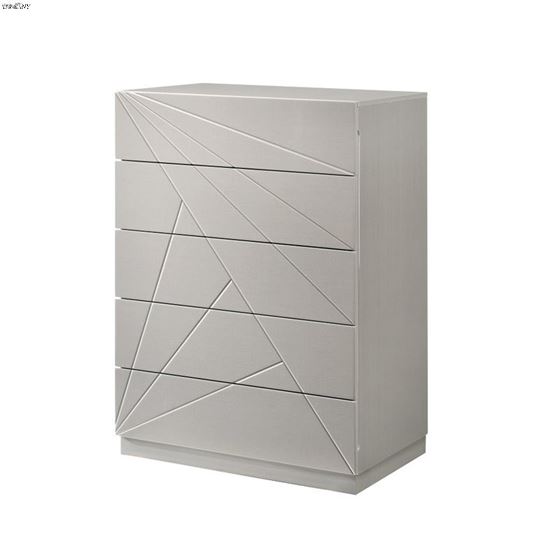 Florence Light Grey 5 Drawer Chest by JM Furniture