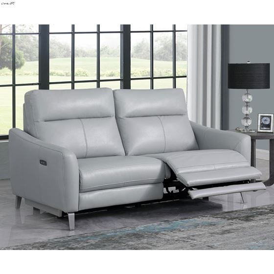 Derek Light Grey Power Reclining Sofa 602501P-3