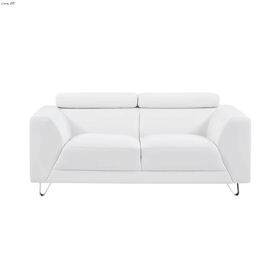 Modern White Leatherette Love Seat U8210 by Global Furniture USA