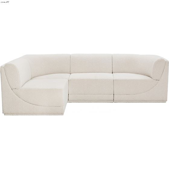 Ollie 98 inch Cream Boucle Fabric Sectional By Meridian Furniture