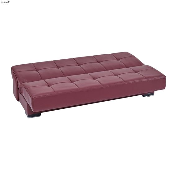 Soho Burgundy Leatherette Convertible Sofa Bed-4