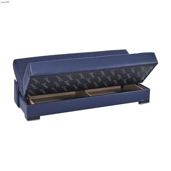 Soho Blue Leatherette Convertible Sofa Bed with-2