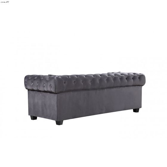 Bowery Grey Velvet Tufted Sofa Bowery_Sofa_Grey by Meridian Furniture 3