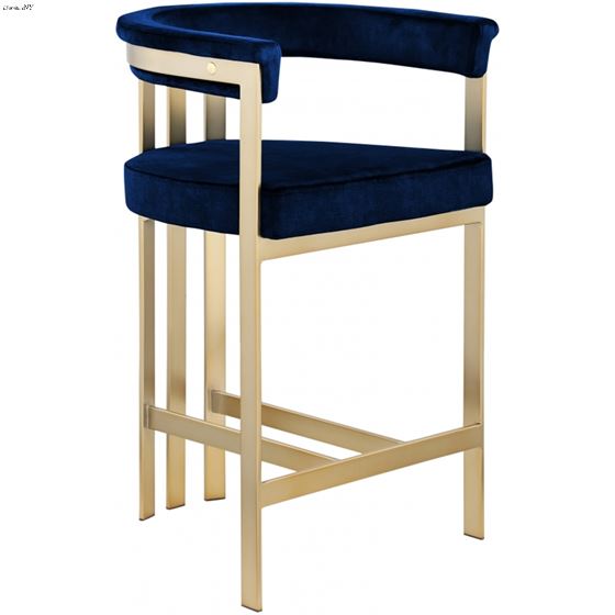 Marcello Navy Velvet Counter Stool By Meridian Furniture