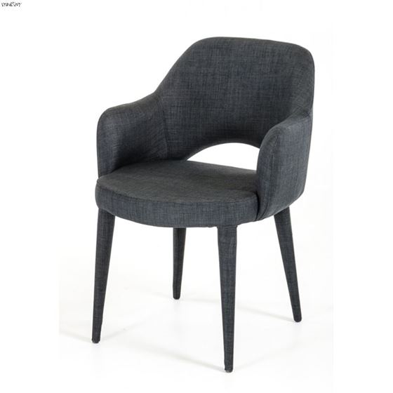 Williamette Modern Dark Grey Fabric Dining Chair