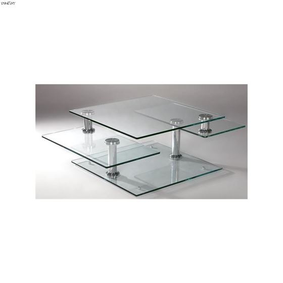 Square Motion Glass Cocktail Table 8052-CT By Chin