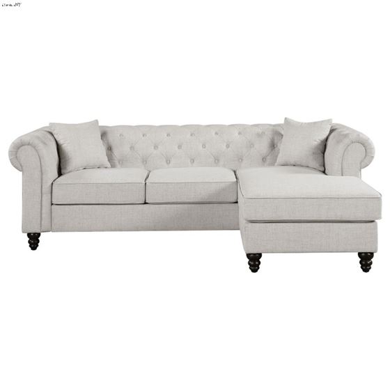 Cecilia Oatmeal Chestefield Tufted Sectional 2