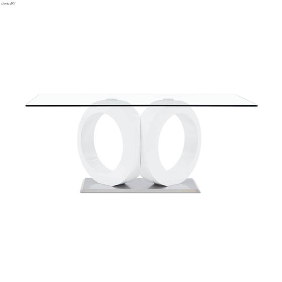 White and Glass Dining Table D9002DT 2