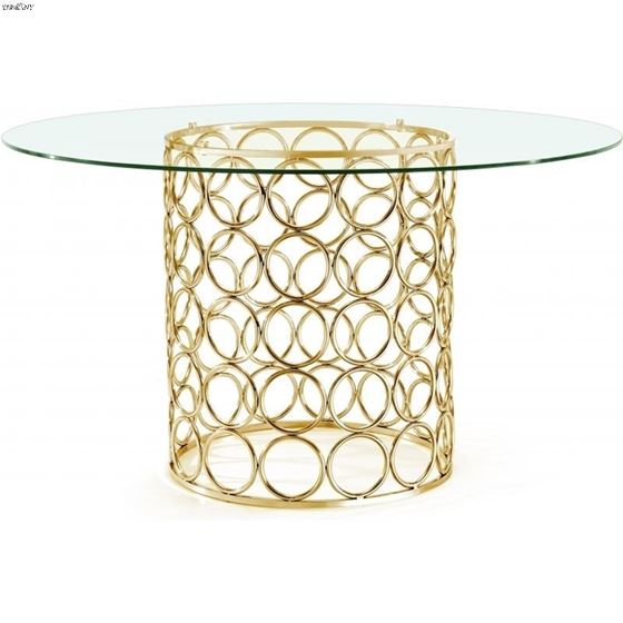 Opal Gold Stainless Steel and Glass Round Dining Table