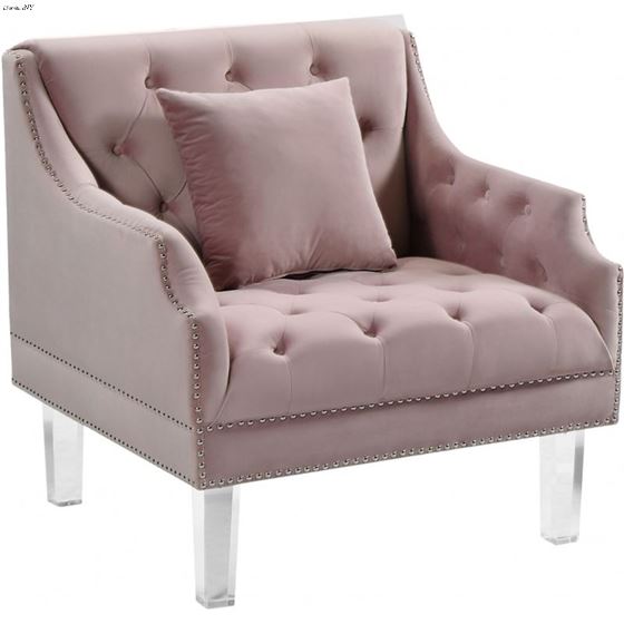 Roxy Pink Velvet Tufted Chair Roxy_Chair_Pink by Meridian Furniture
