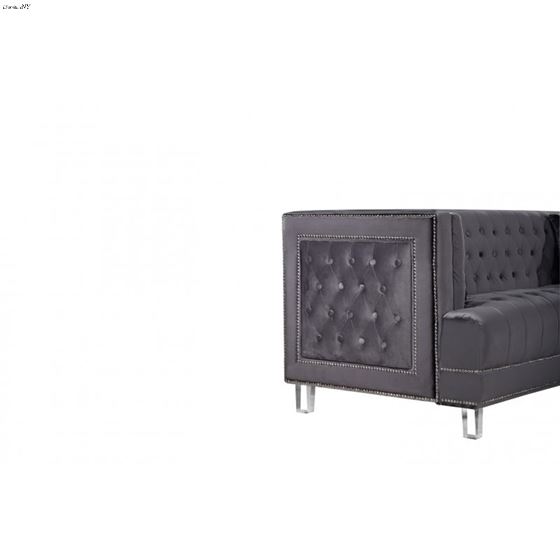 Lucas Grey Velvet Tufted Sofa Lucas_Sofa_Grey by Meridian Furniture 3