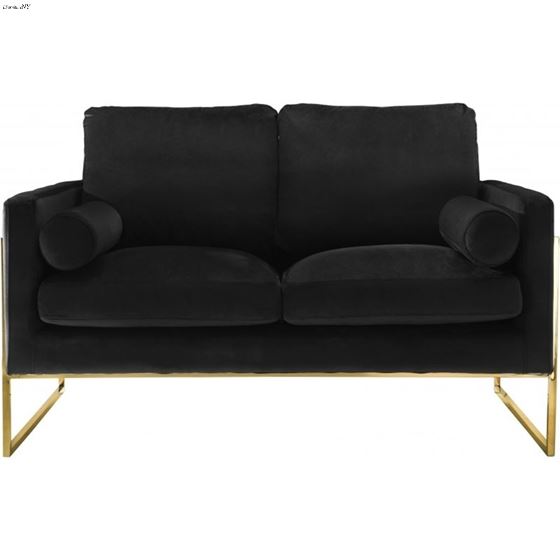 Mila Black Velvet Love Seat Mila_Loveseat_Black by Meridian Furniture 3