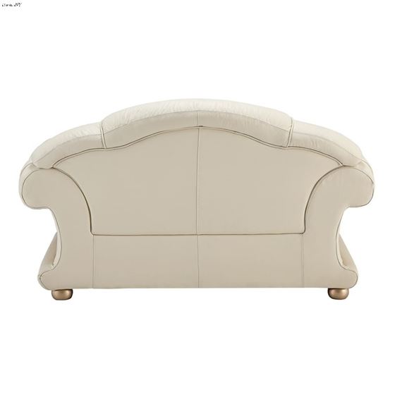 Apolo Tufted Ivory Leather Love Seat By ESF Furniture 3