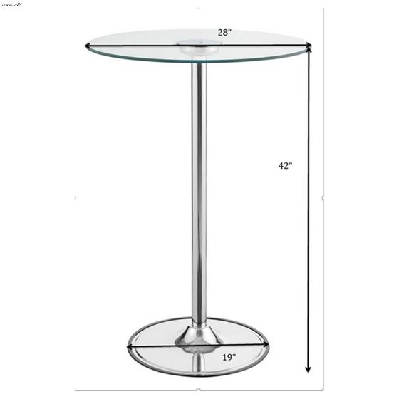 Thea Round 28 Glass LED Bar Table 122400 Dims