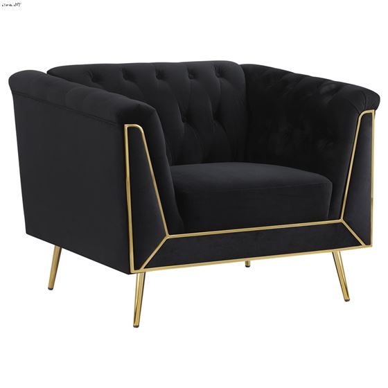Holly Black and Gold Tufted Chair 508443 By Coaster
