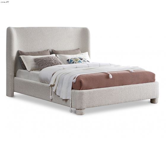 Penny Cream Boucle Upholstered Bed By Meridian Furniture