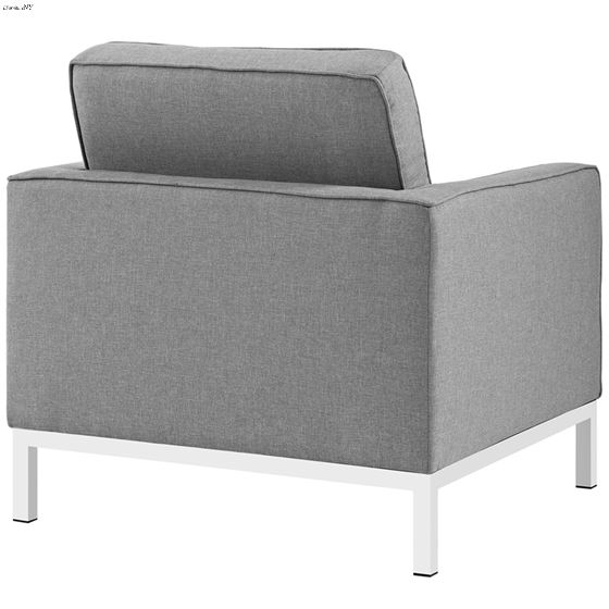 Loft Modern Light Grey Fabric Tufted Chair EEI-2050-LGR by Modway 3