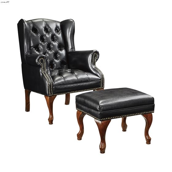 Coaster 900262 Black Button Tufted Wing Back Chair