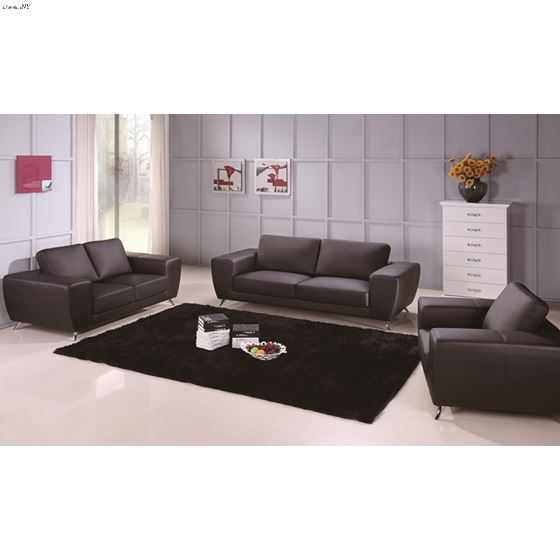 Julie Modern Black Leather Sofa By BH