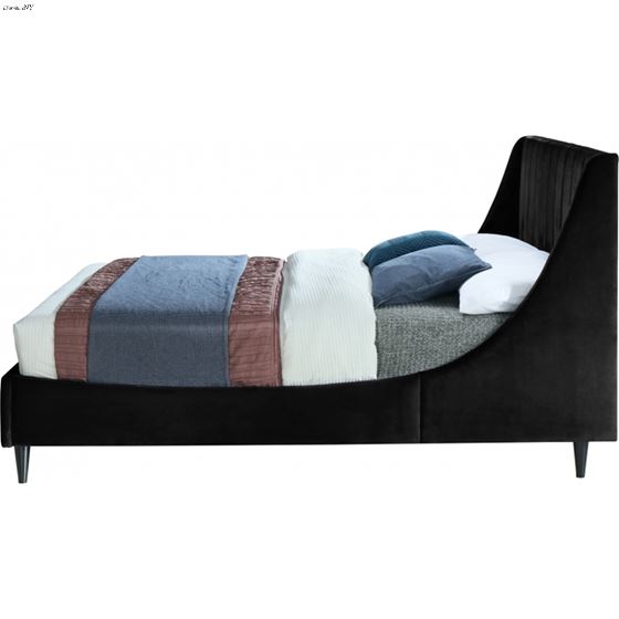 Eva Black Velvet Upholstered Bed-3