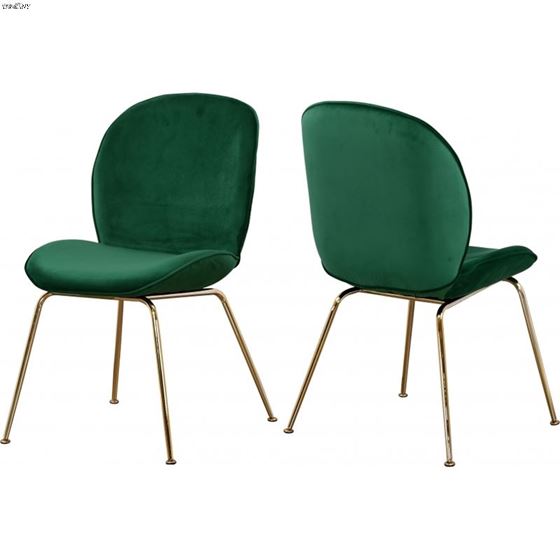 Paris Green Upholstered Velvet Dining Chair - Gold