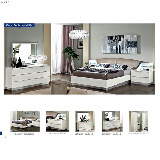 Onda White Bedroom Collection