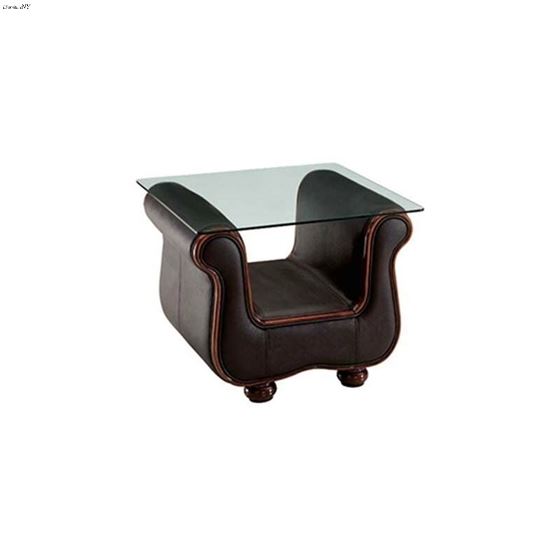 262 Classic Brown Italian Leather End Table 262 By ESF Furniture