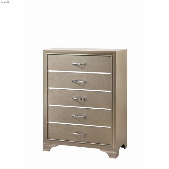 Beaumont Champagne 5 Drawer Chest 205295 By Coaster