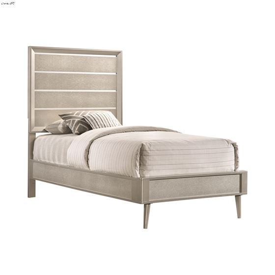 Ramon Metallic Sterling Twin Panel Bed 222701T By Coaster