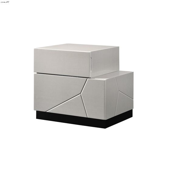 Turin Modern Light Grey 2 Drawer Nightstand Right Facing by JM Furniture
