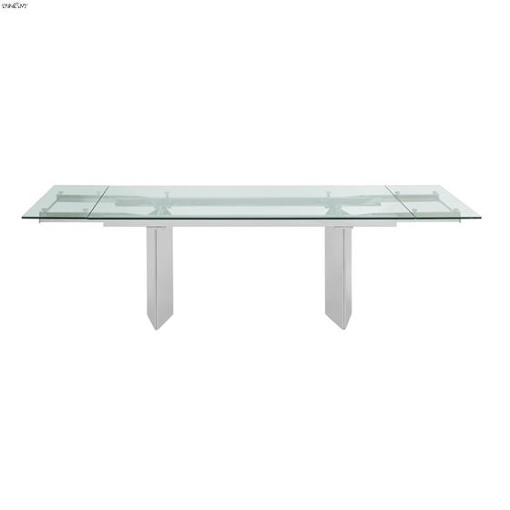 Tower Clear Glass Extendable Dining Table 1