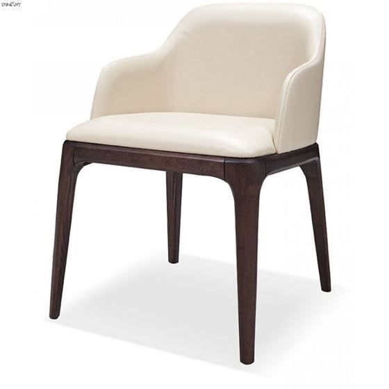 Margot - Modern Cream Eco-Leather Dining Chair