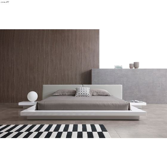 Modrest Opal King Modern White and Grey Bed set