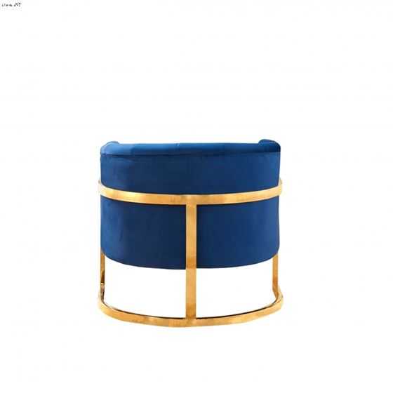 Carter Navy Velvet Upholstered Accent Chair - 3