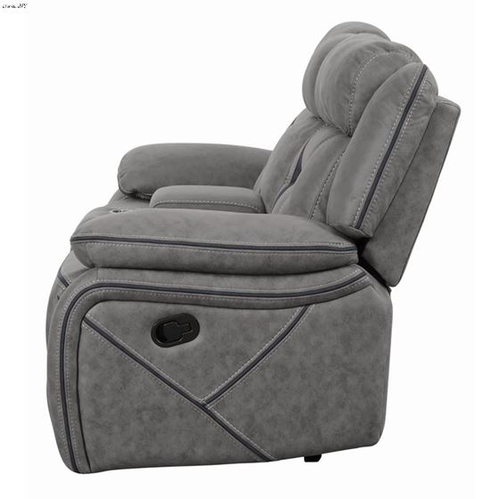 Higgins Grey Pillow Top Reclining Loveseat With-3