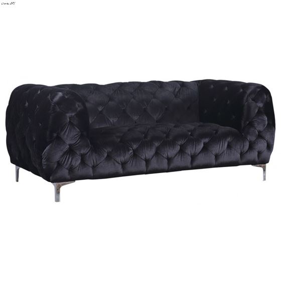 Mercer Black Velvet Tufted Love Seat Mercer_Loveseat_Black by Meridian Furniture