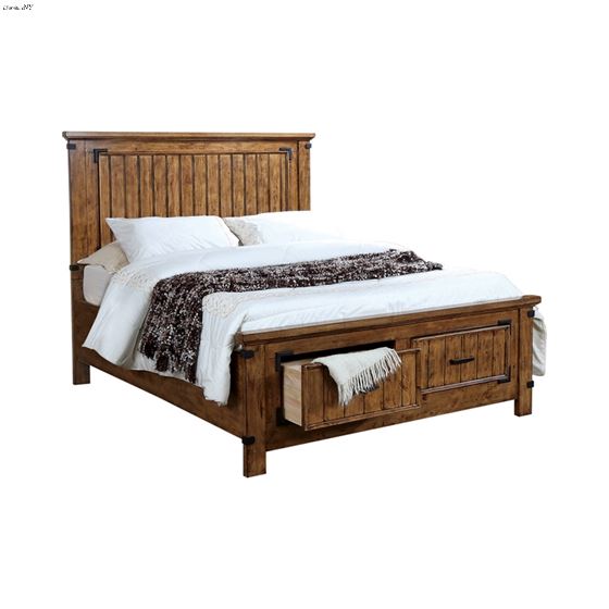 Brenner Rustic Honey Queen Storage Panel Bed 205260Q By Coaster