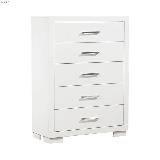 Jessica White 5 Drawer Chest 202995 by Coaster