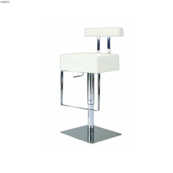 White Adjustable Height Swivel Bar Stool 0812 By Chintaly